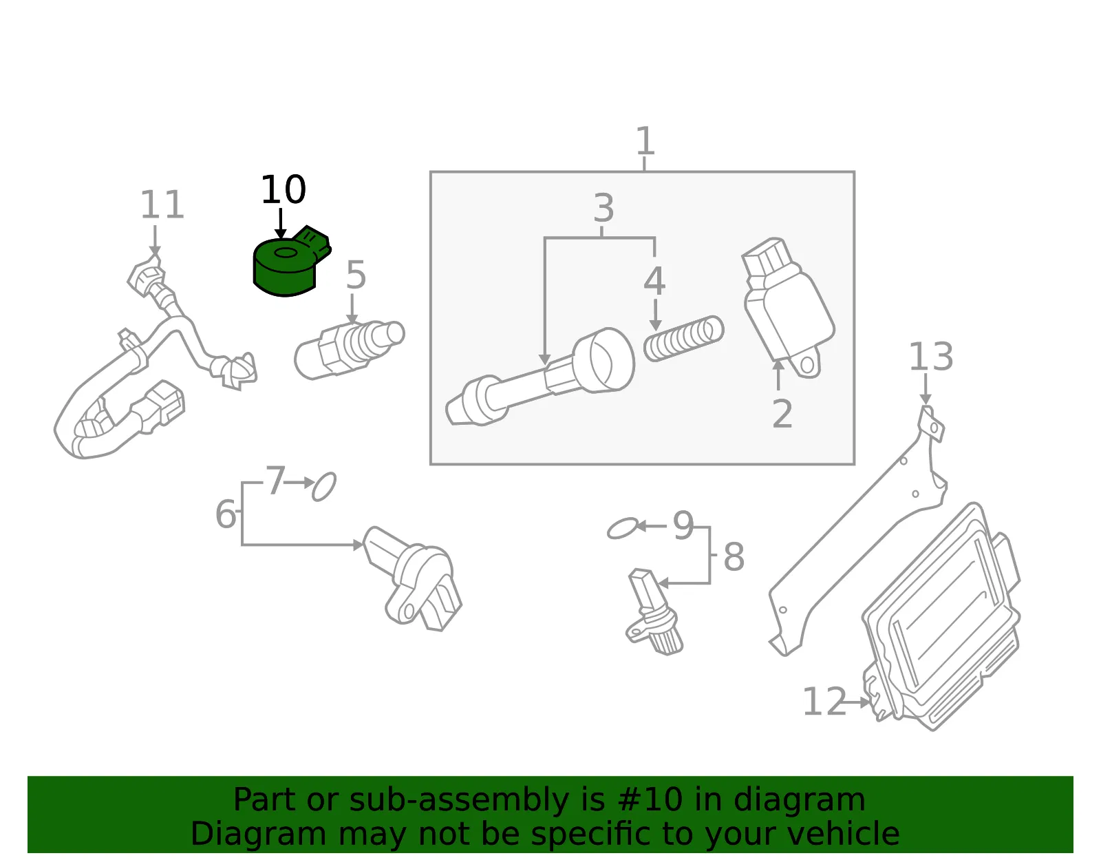 Knock Sensor - Nissan (22060-ZV00A) - view 5