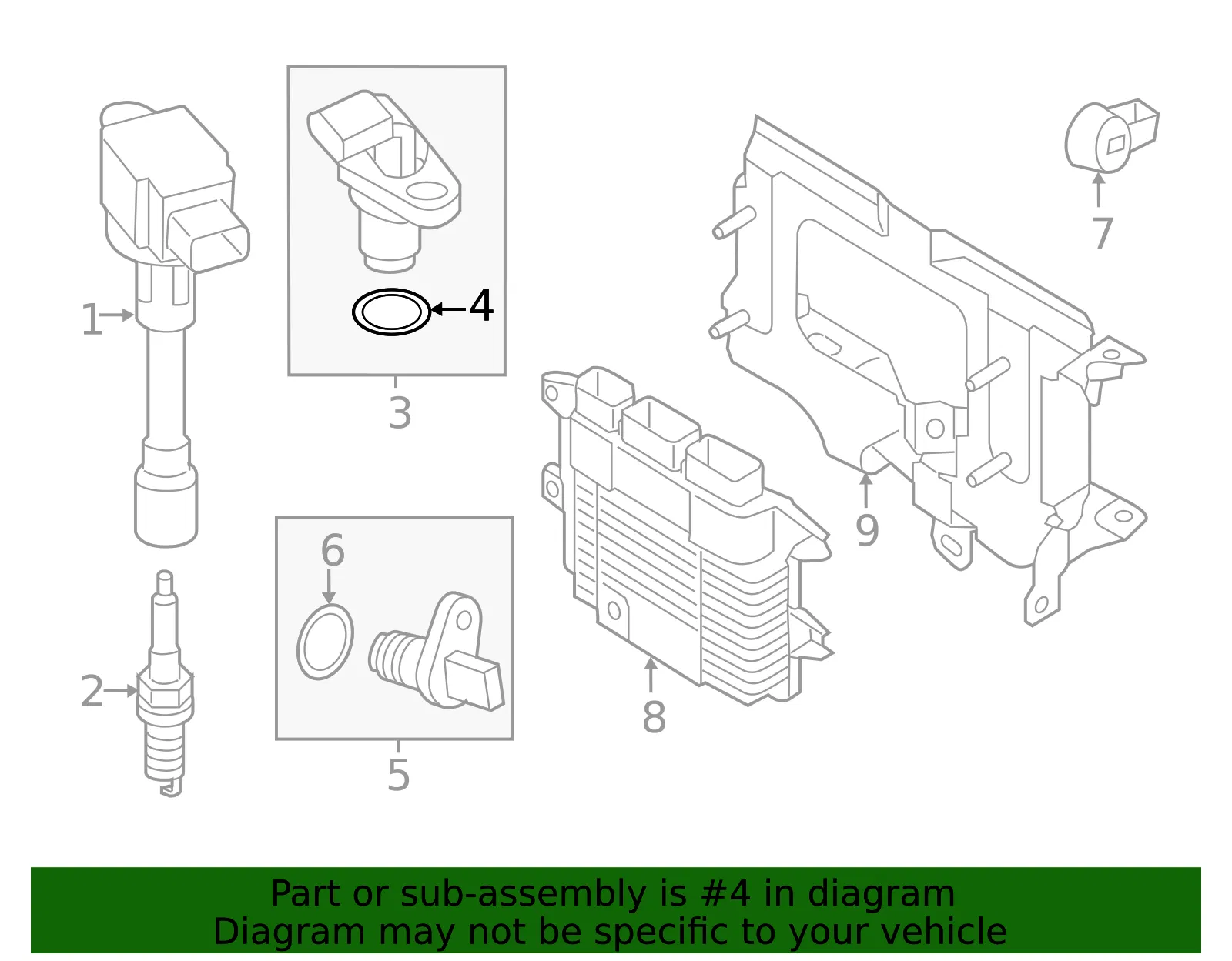 Engine Crankshaft Position Sensor O-Ring - Nissan (22131-1HC1A) - view 2
