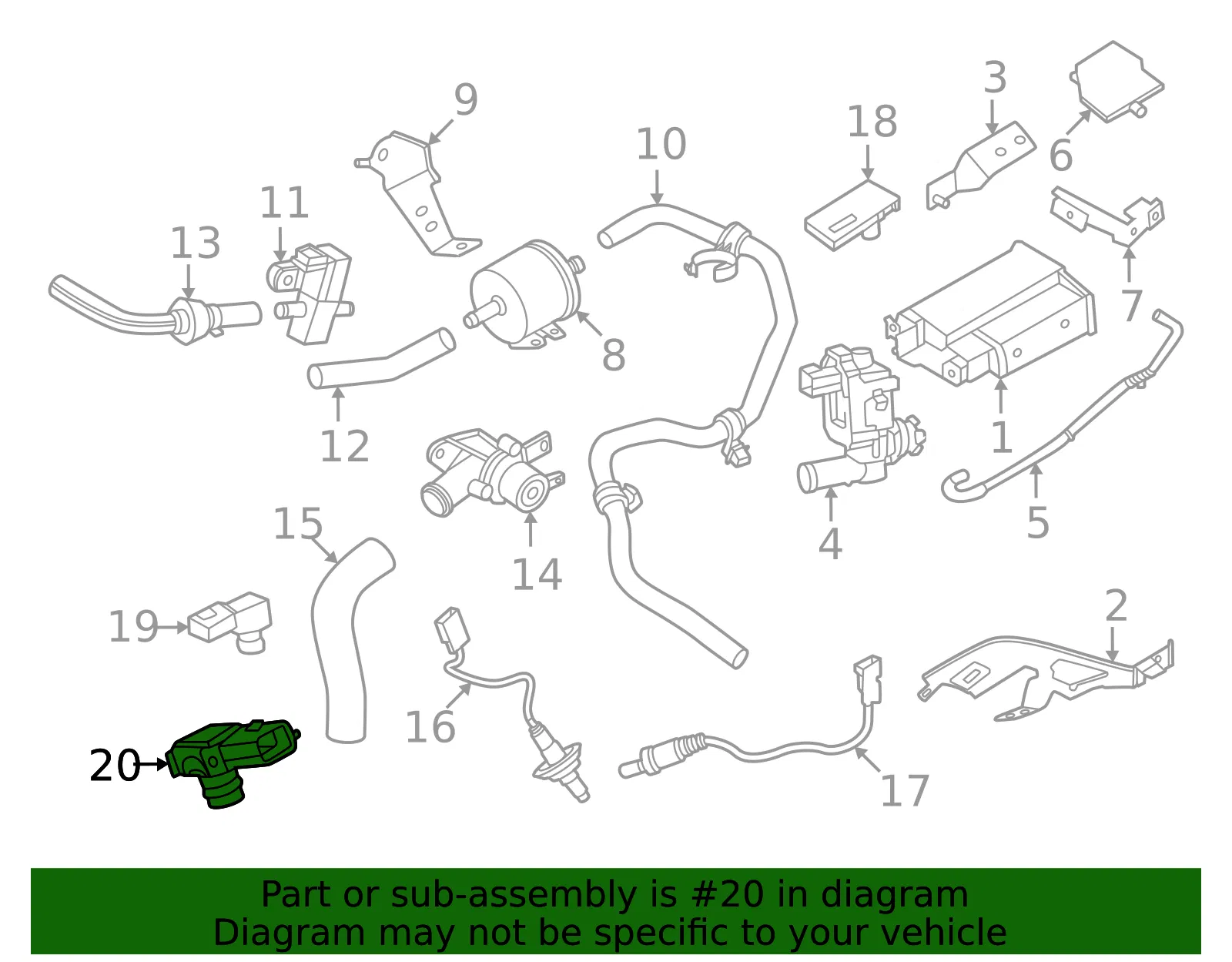 Boost Sensor - Nissan (22365-7JA1A) - view 2