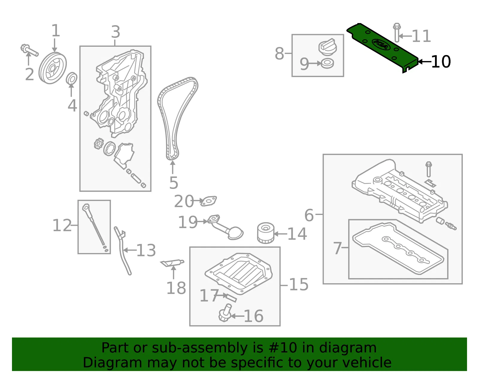 Coil Cover - Kia (22405-2B010) - view 2