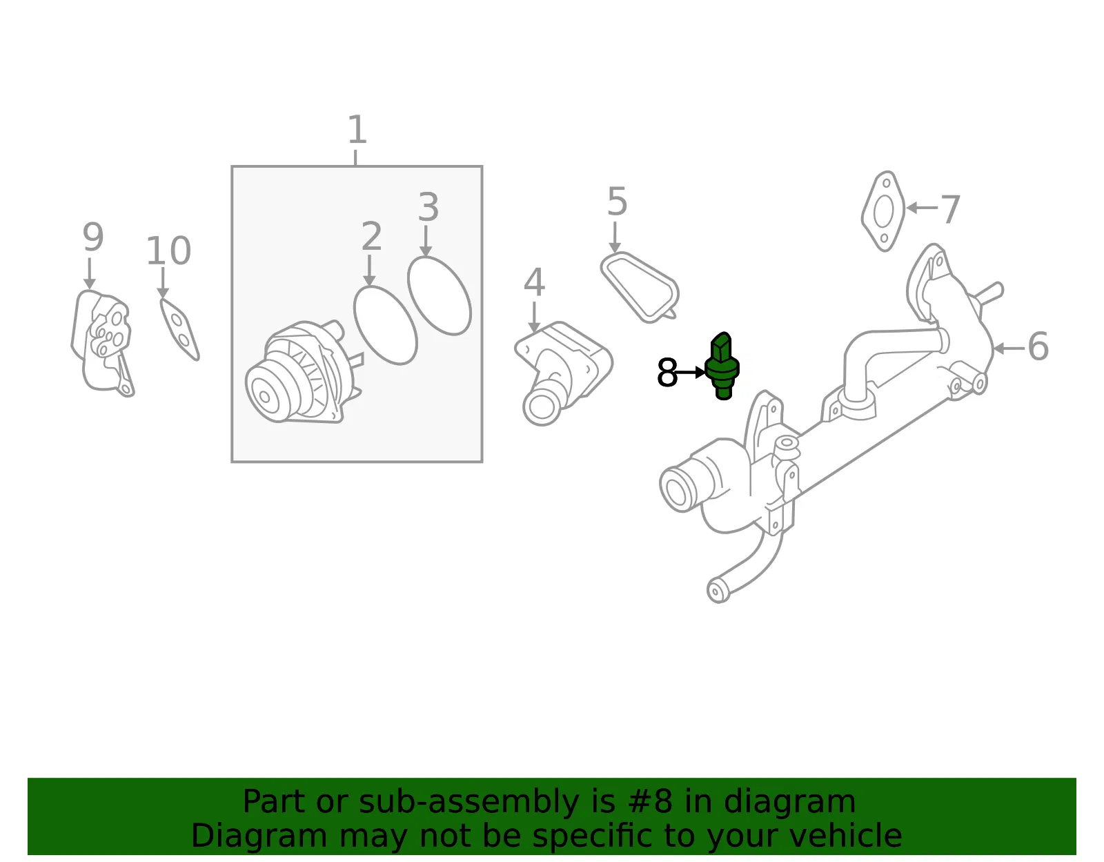 Engine Coolant Temperature Sensor - Nissan (22630-3JT0C) - view 3