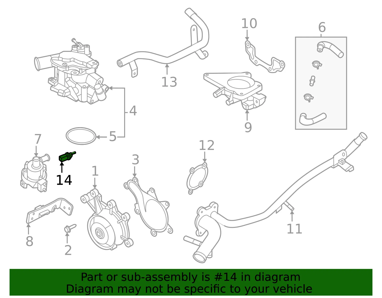 Engine Coolant Temperature Sensor - Nissan (22630-6LS2A) - view 2