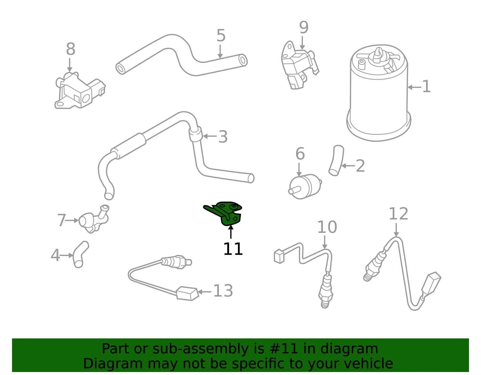 Oxygen Sensor Bracket - Nissan (22650-1KT0A) - view 2