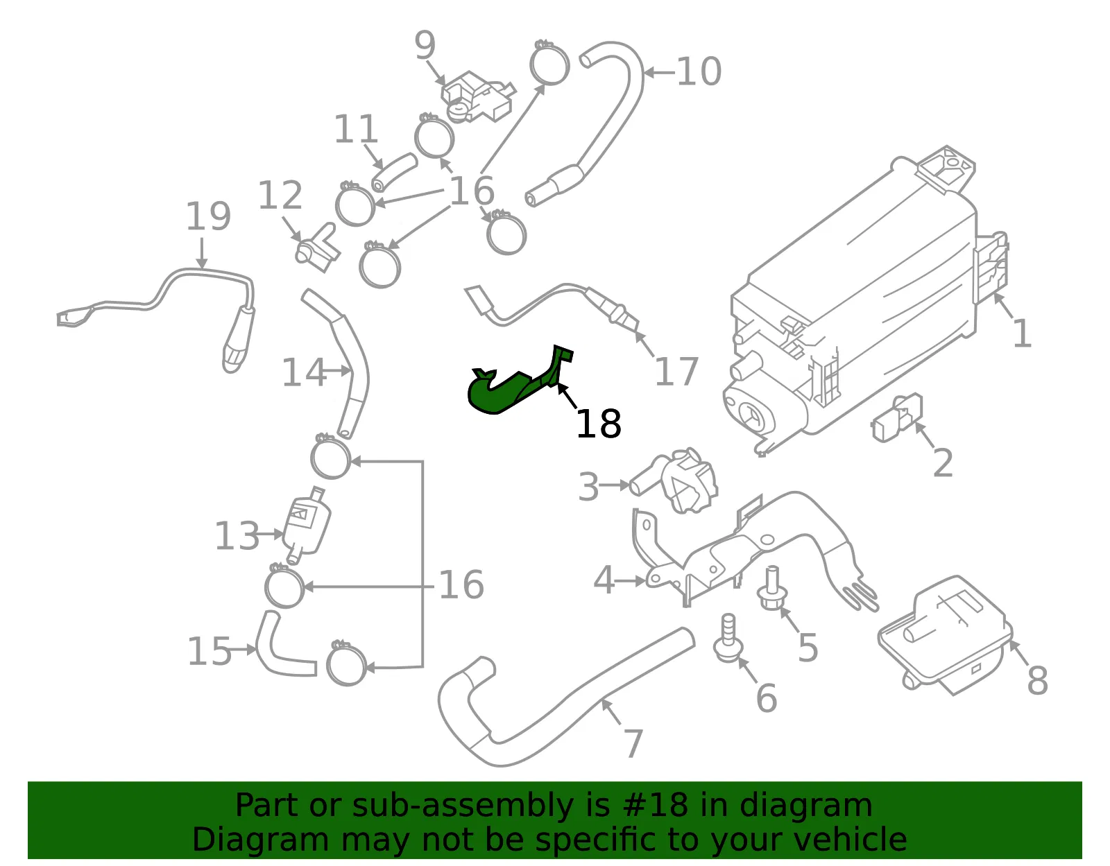 Oxygen Sensor Bracket - Nissan (22650-4BC0B) - view 2