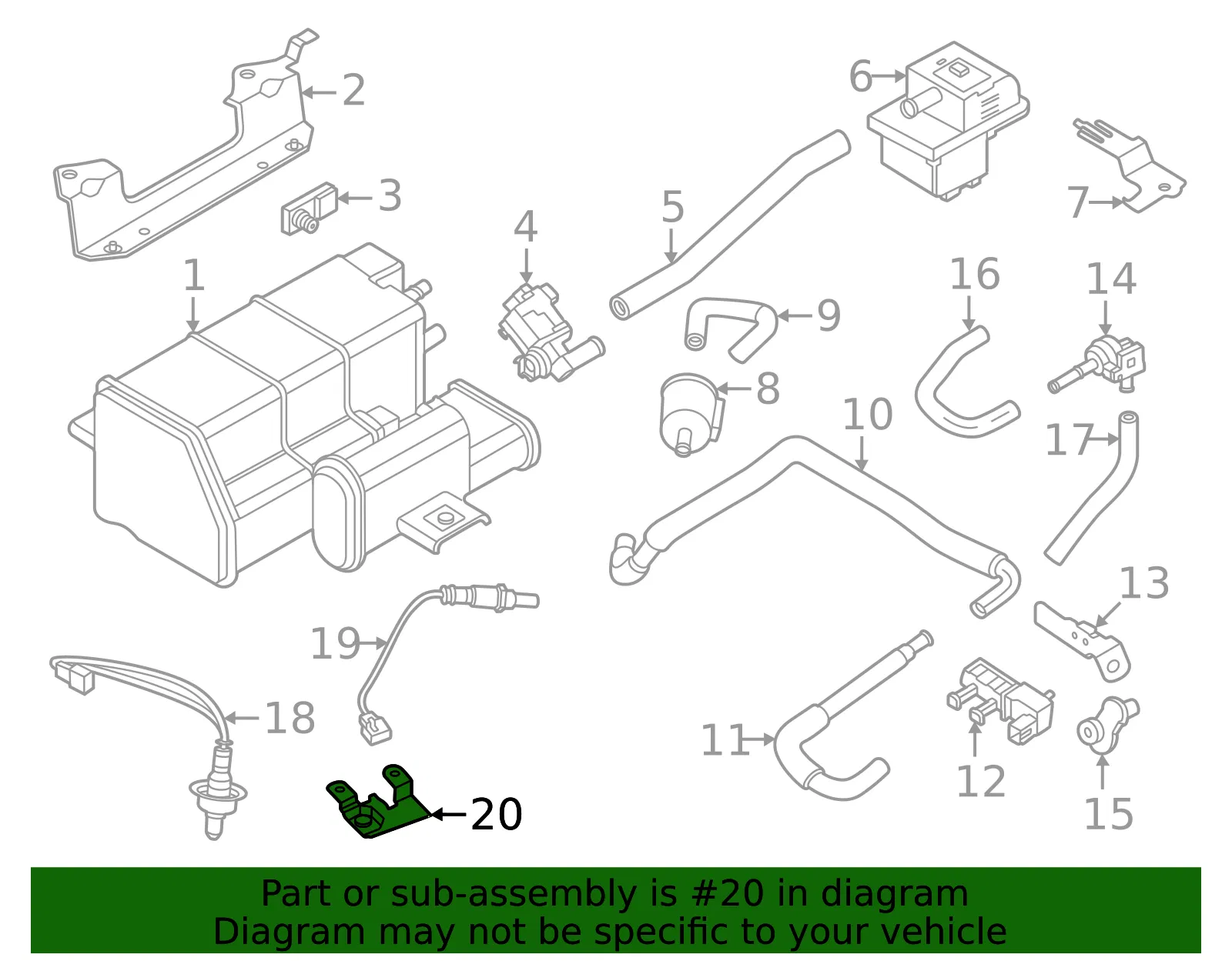Oxygen Sensor Bracket - Nissan (22650-6SX0A) - view 2