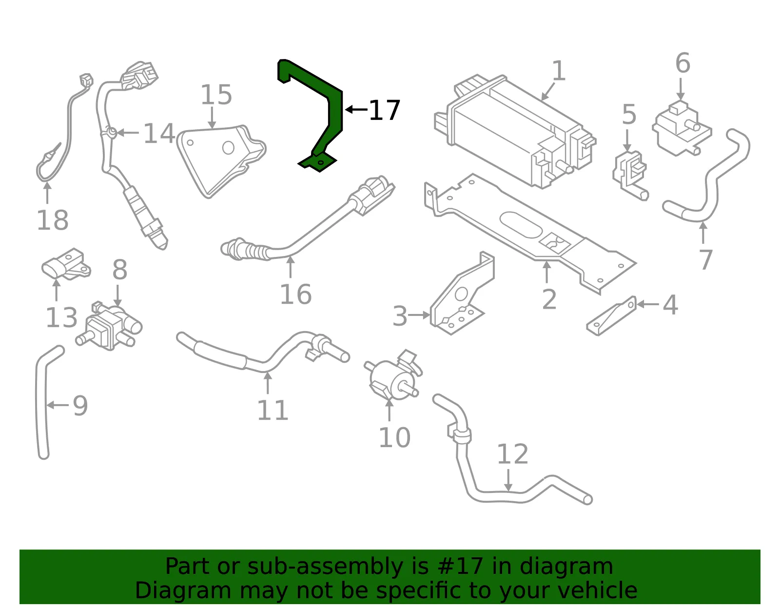 Oxygen Sensor Bracket - Nissan (22650-EZ30C) - view 2