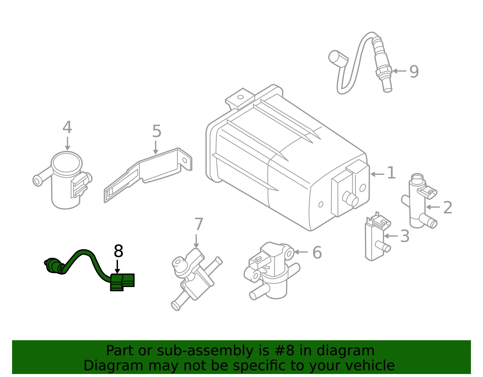 Oxygen Sensor - Nissan (22693-3TY0B) - view 6