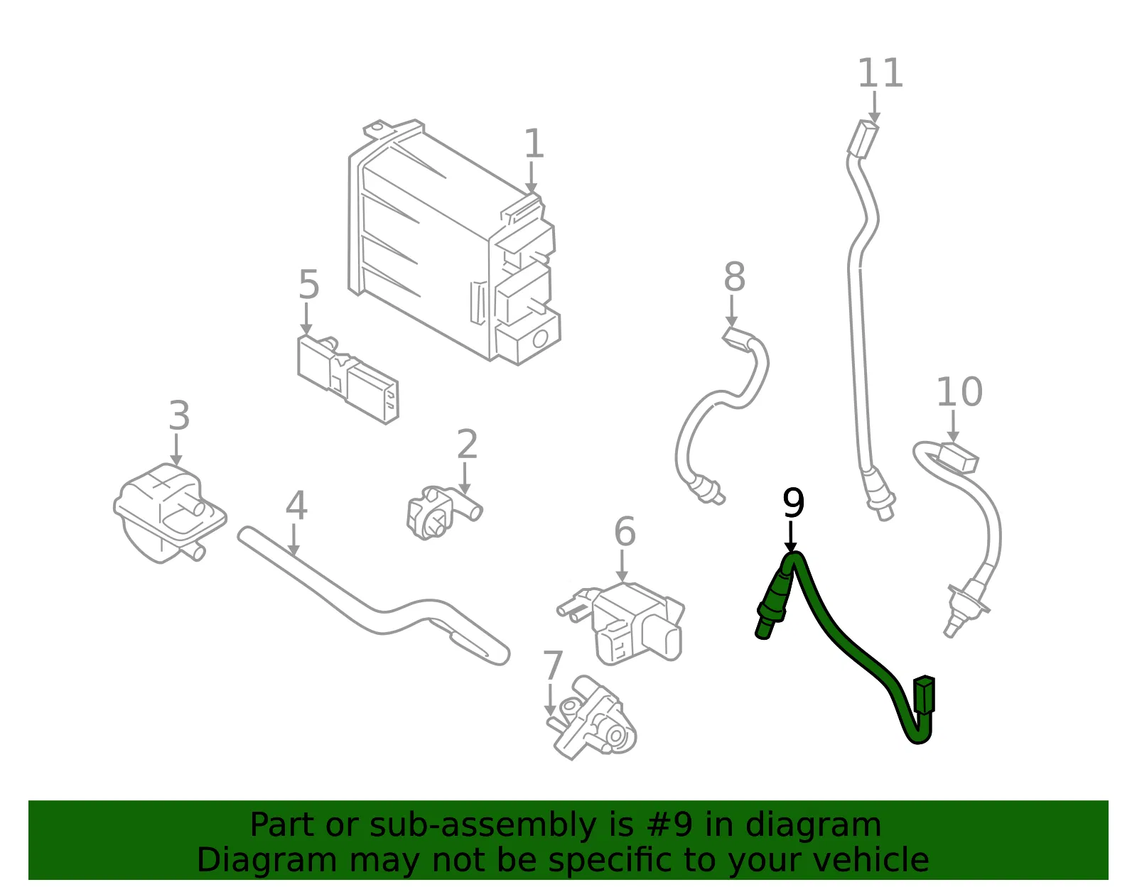 Oxygen Sensor - Nissan (226A0-4AY0A) - view 3