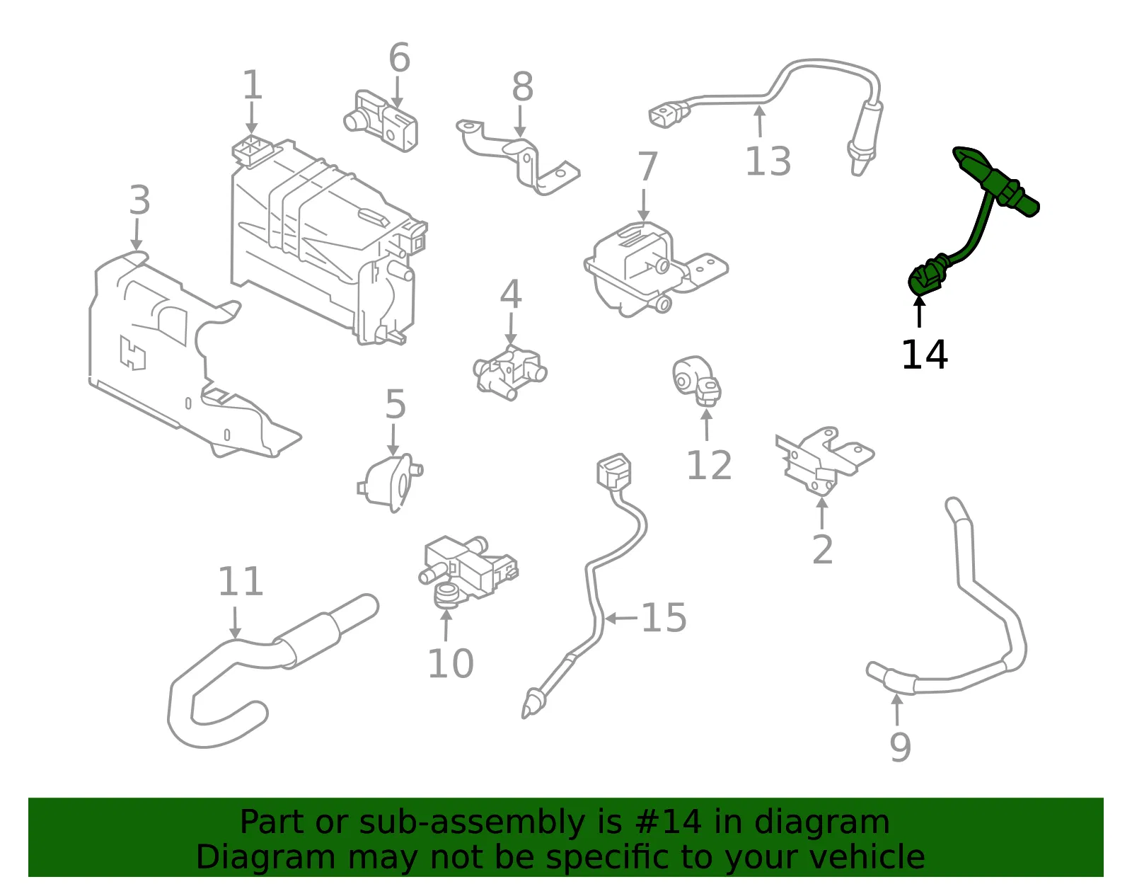 Oxygen Sensor - Nissan (226A0-4BB0A) - view 5