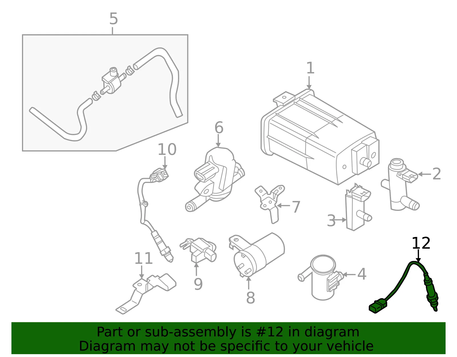 Oxygen Sensor - Nissan (226A0-EA210) - view 5
