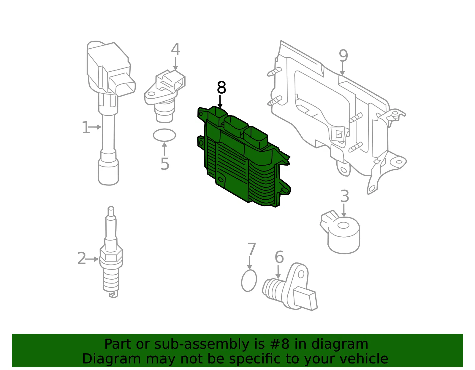 Engine Control Module (ECM) - Nissan (23703-1TV0B) - view 2