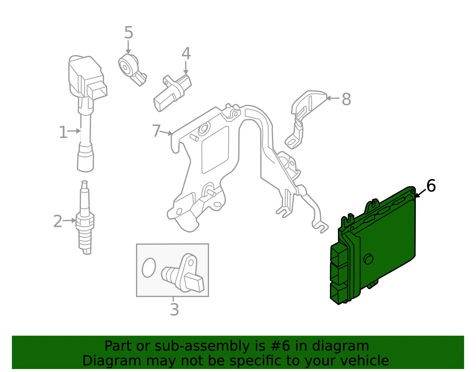 Engine Control Module (ECM) - Nissan (23703-3SA0A) - view 2