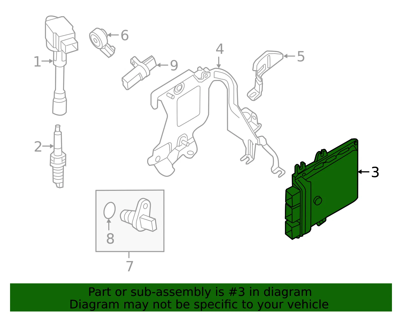 Engine Control Module (ECM) - Nissan (23703-4RA9B) - view 2
