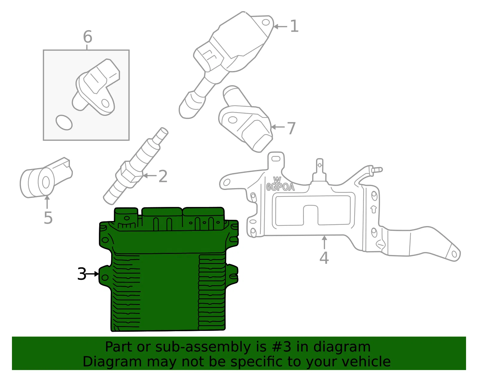 Engine Control Module (ECM) - Nissan (23703-6GN0A) - view 2