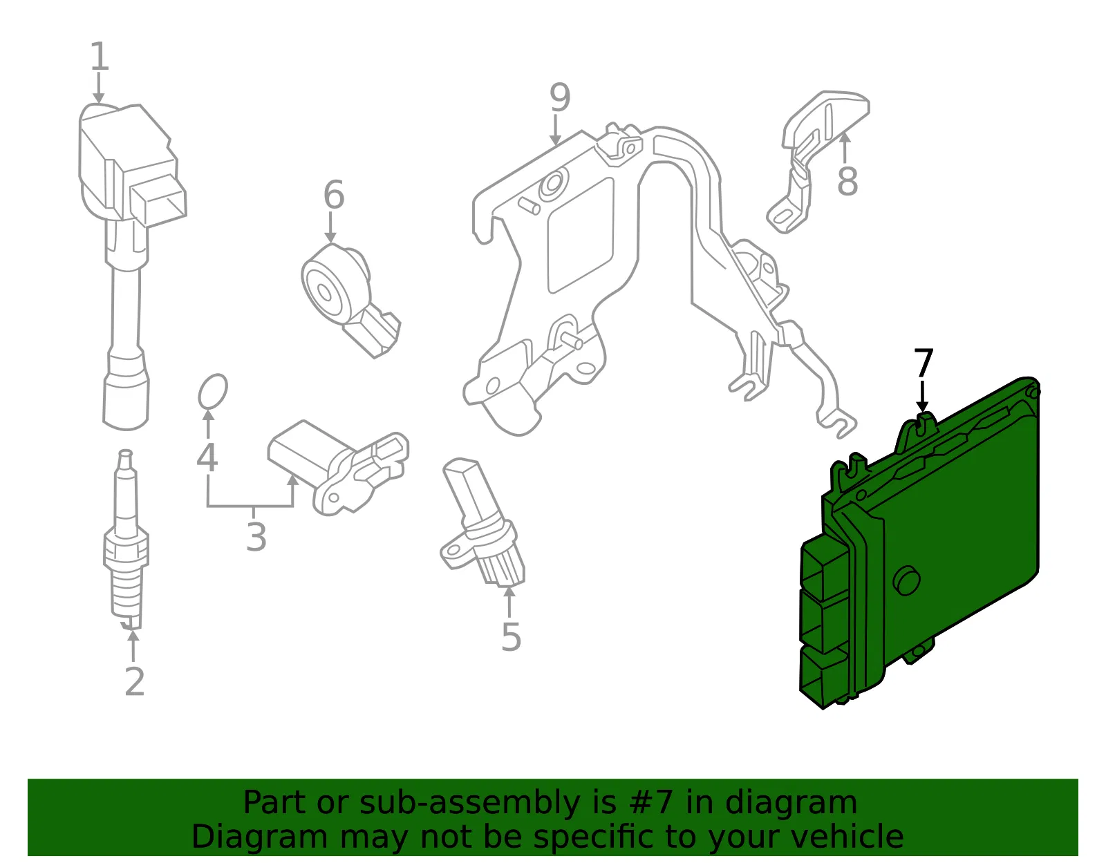 Engine Control Module (ECM) - Nissan (23703-6KA0A) - view 2