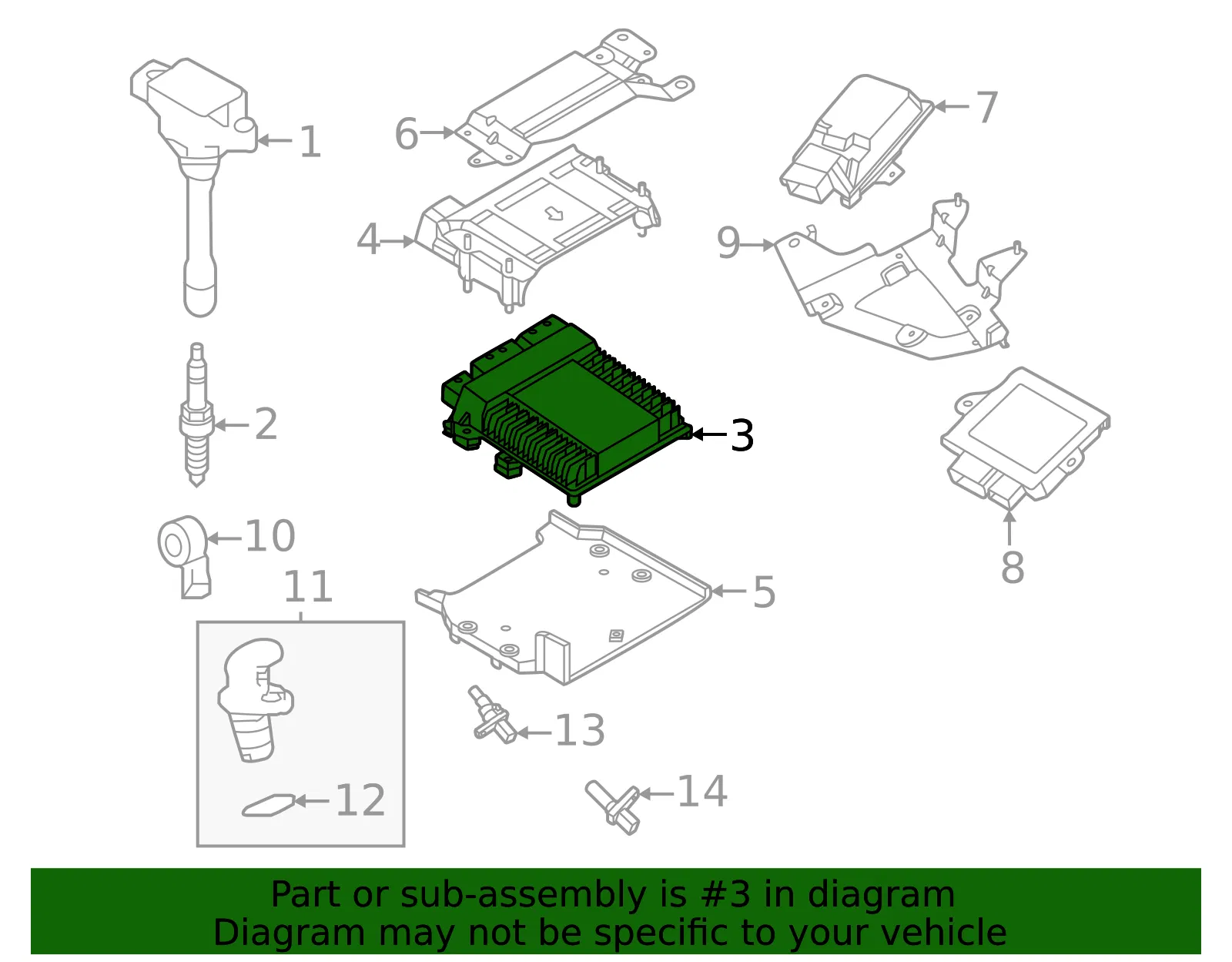 Engine Control Module (ECM) - Nissan (23703-7BL1A) - view 2