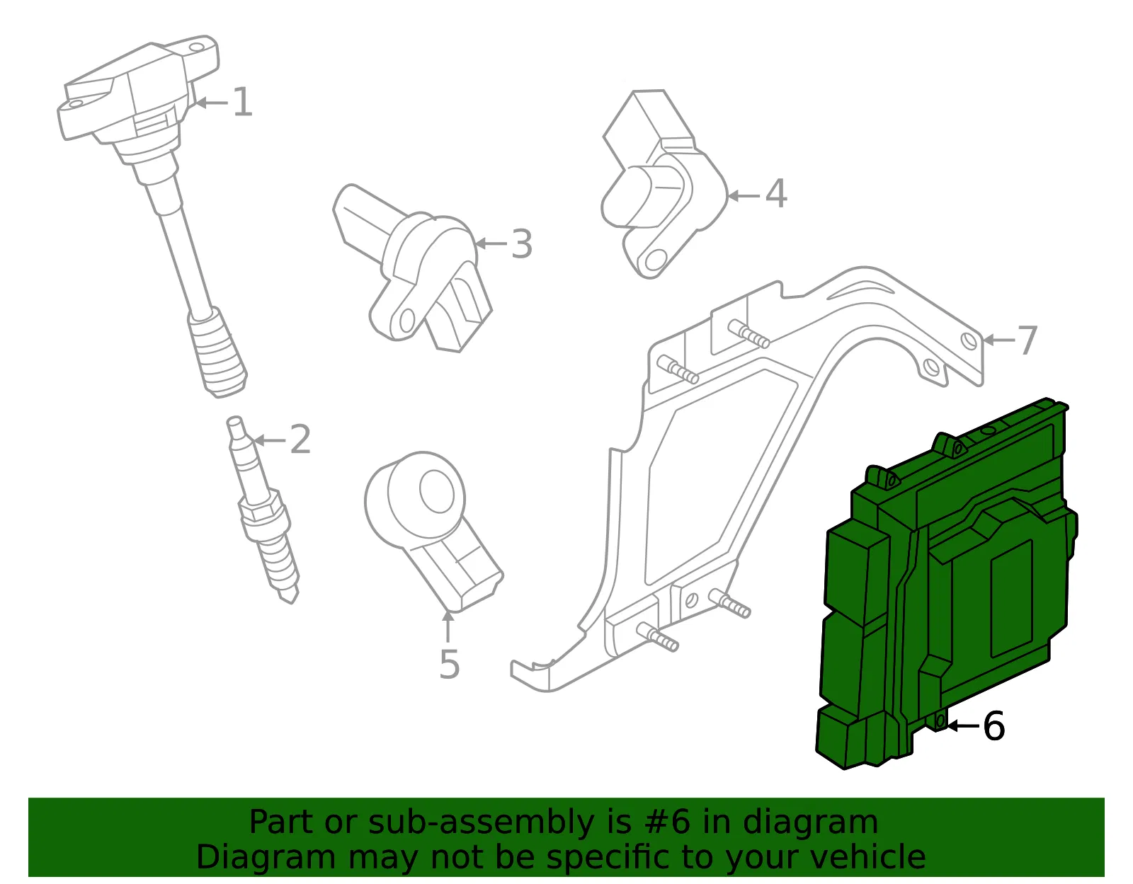 Engine Control Module (ECM) - Nissan (23703-7JA1A) - view 2