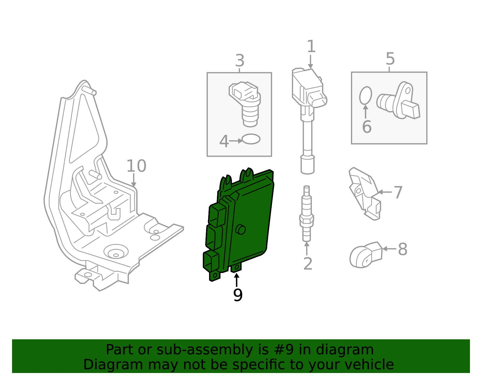 Engine Control Module (ECM) - Nissan (23703-9SJ9B) - view 2