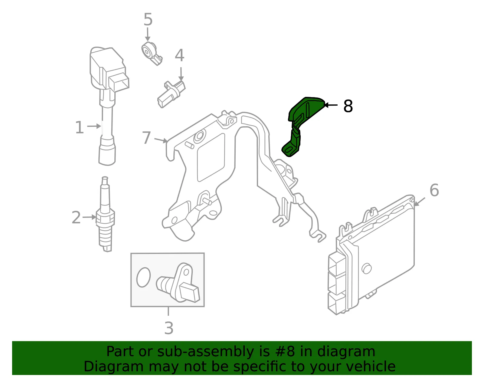 Engine Control Module (ECM) Bracket - Nissan (23706-JA00A) - view 2