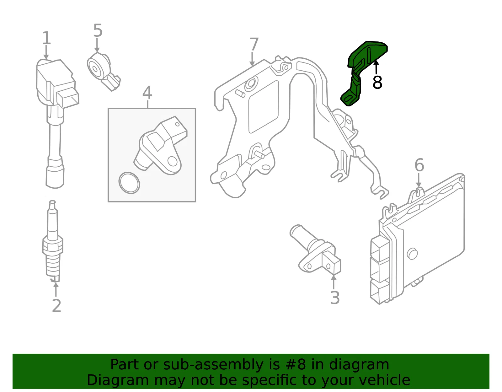 Upper Engine Control Module Cover - Nissan (23706-JP00A) - view 3