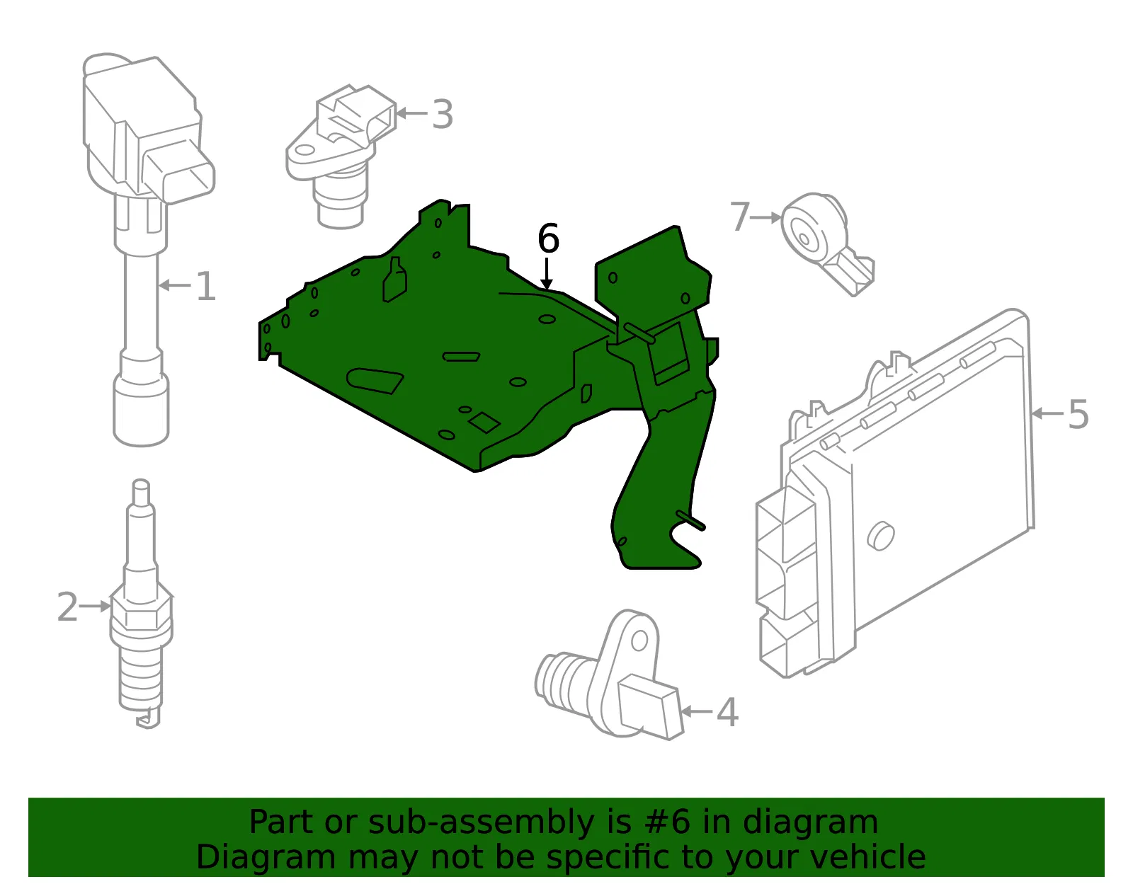 Engine Control Module (ECM) Bracket - Nissan (23707-8FL0A) - view 2