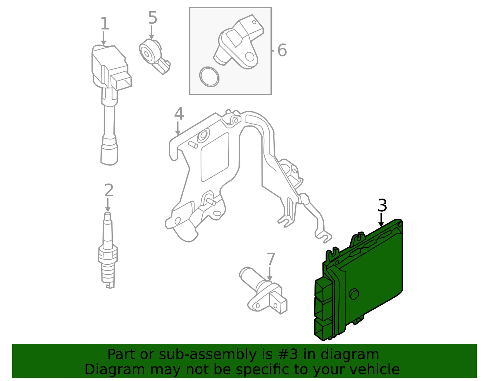 Engine Control Module (ECM) - Nissan (23710-3WS0A) - view 2