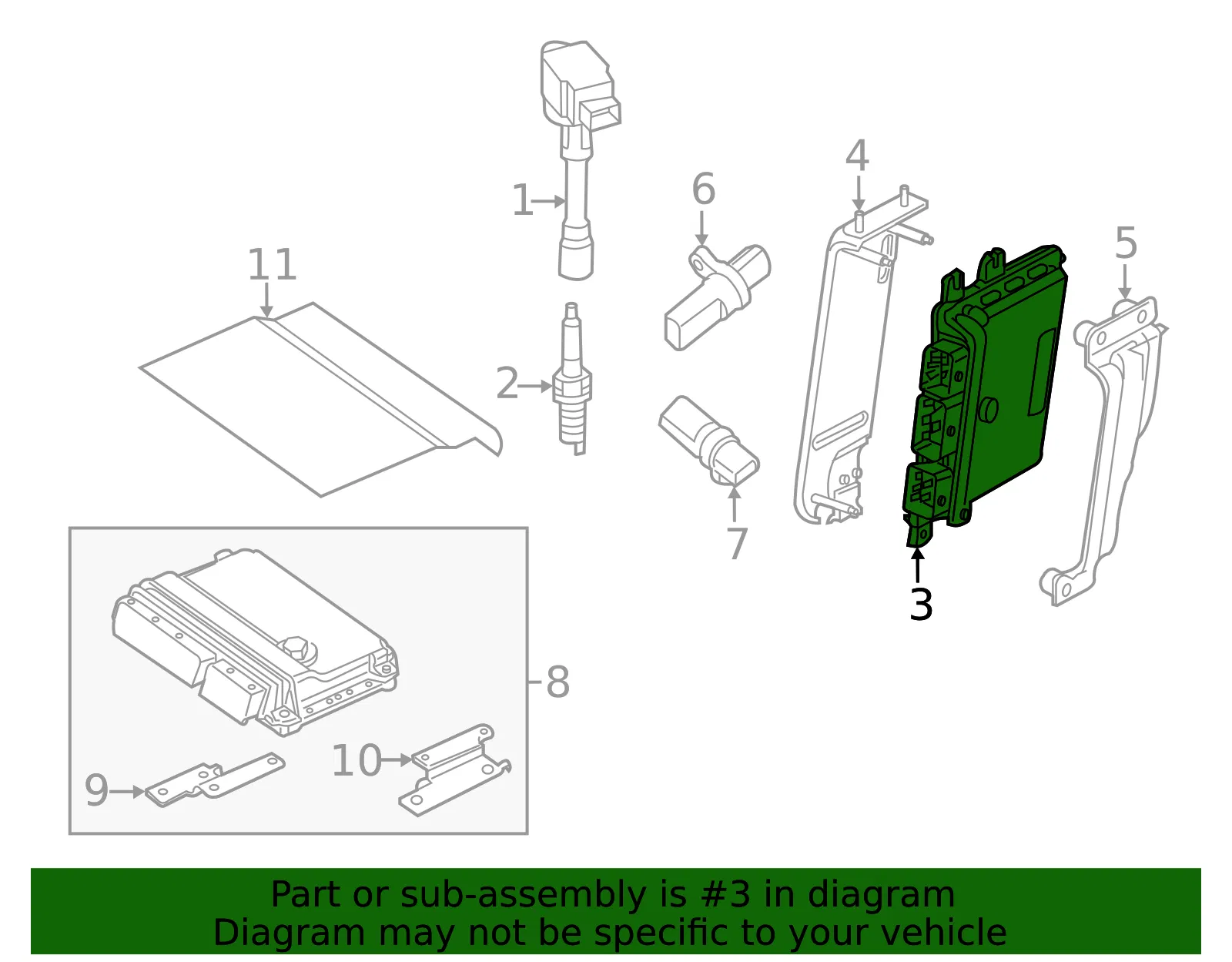 Engine Control Module (ECM) - Nissan (23710-JA80A) - view 2