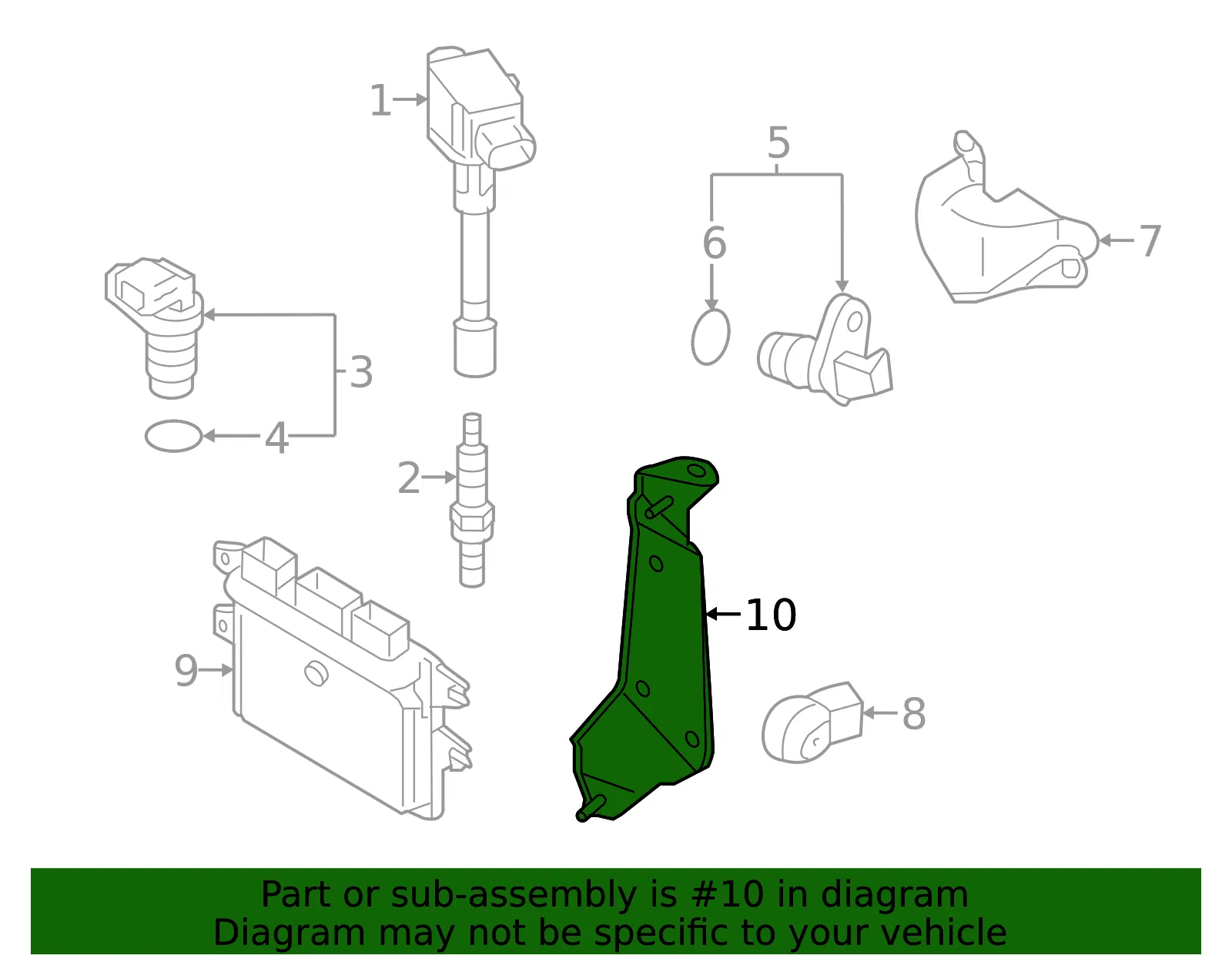 Engine Control Module (ECM) Bracket - Nissan (23714-1HM0A) - view 2