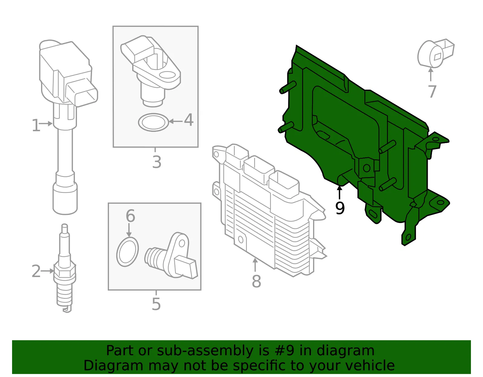 Engine Control Module (ECM) Bracket - Nissan (23714-3DA0A) - view 2