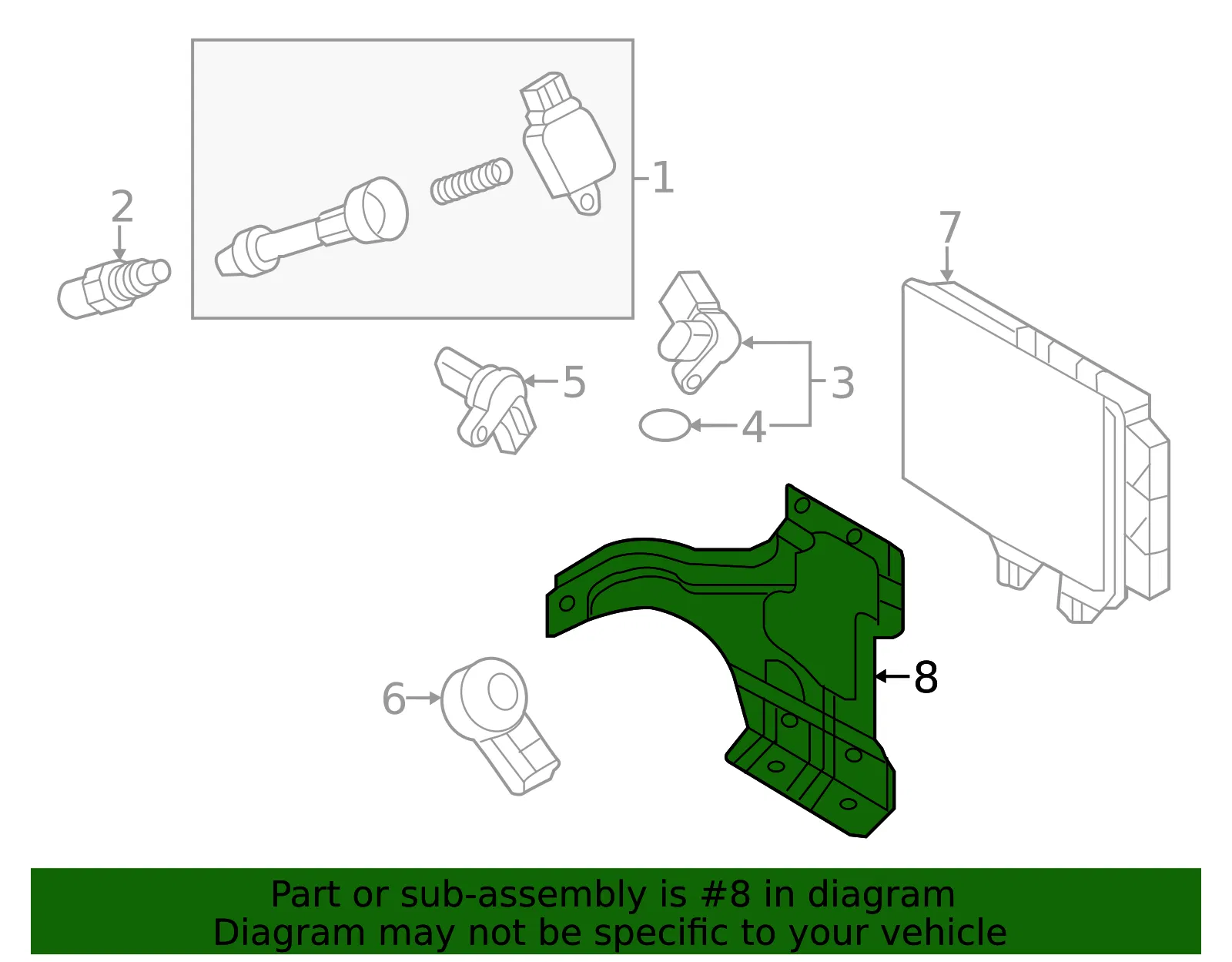 Engine Control Module (ECM) Bracket - Nissan (23714-5ZP1A) - view 2