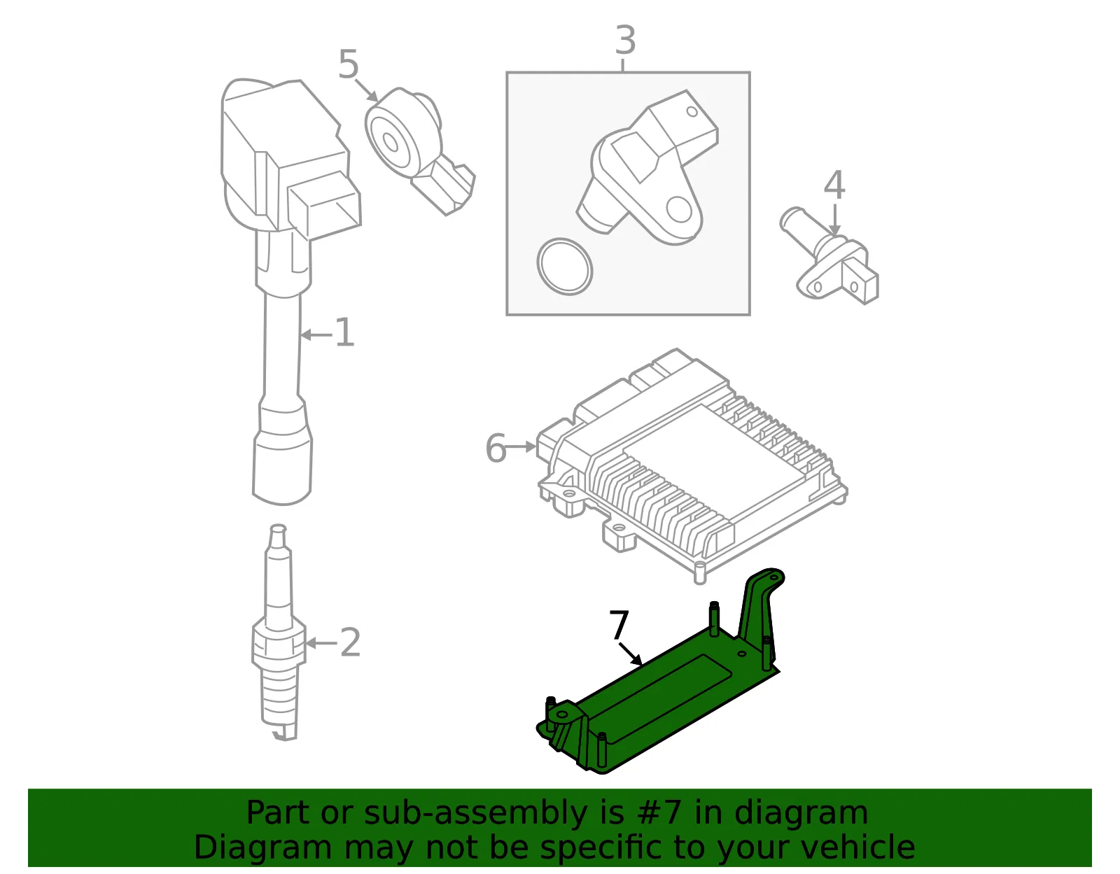 Engine Control Module (ECM) Bracket - Nissan (23714-6TA0A) - view 2