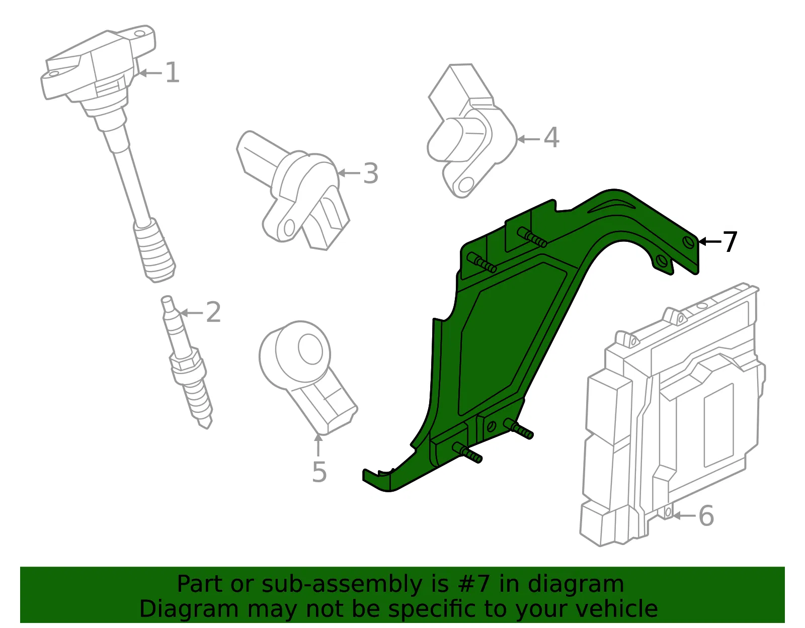 Engine Control Module (ECM) Bracket - Nissan (23714-7JA0A) - view 2