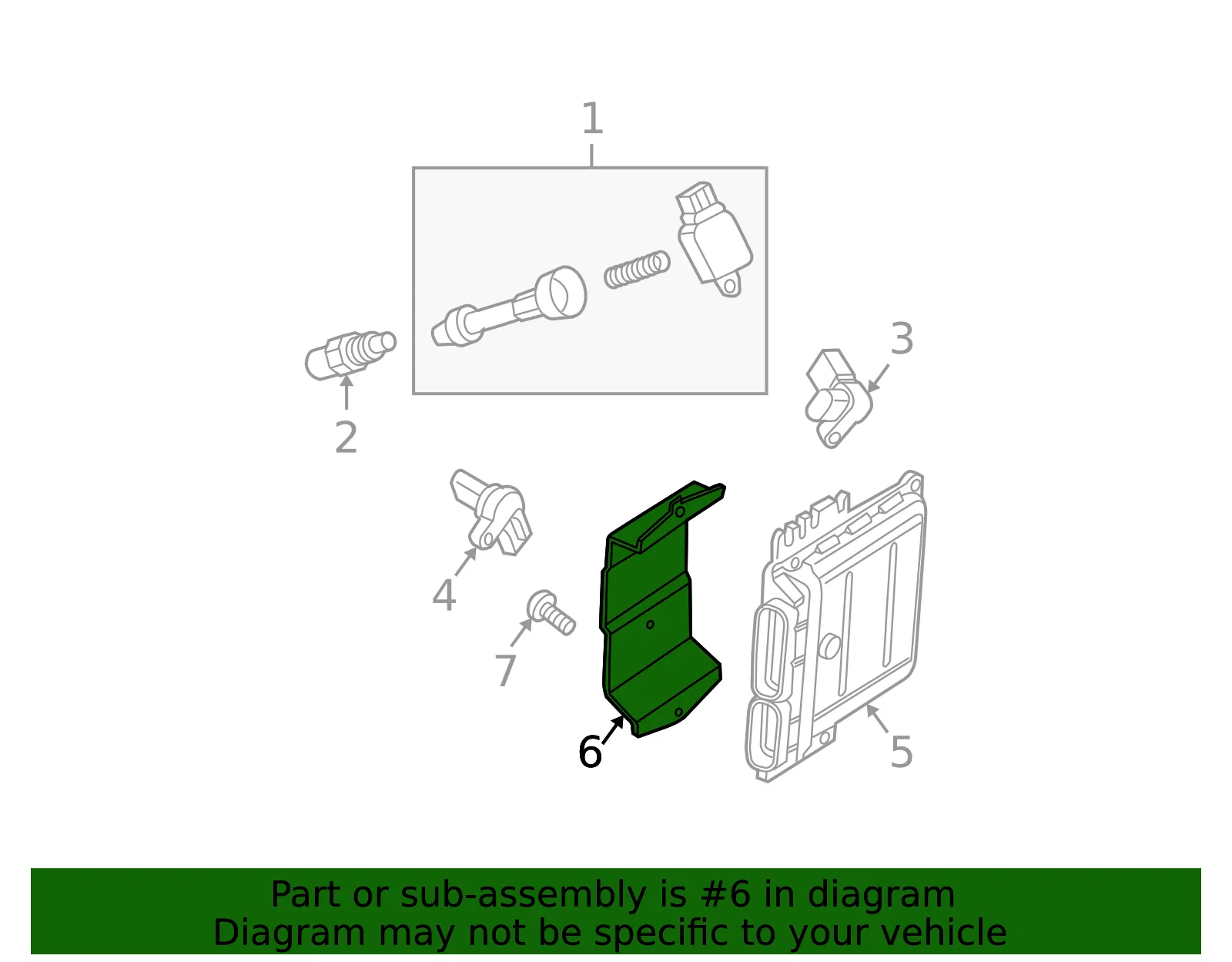 Engine Control Module (ECM) Bracket - Nissan (23714-7S000) - view 2