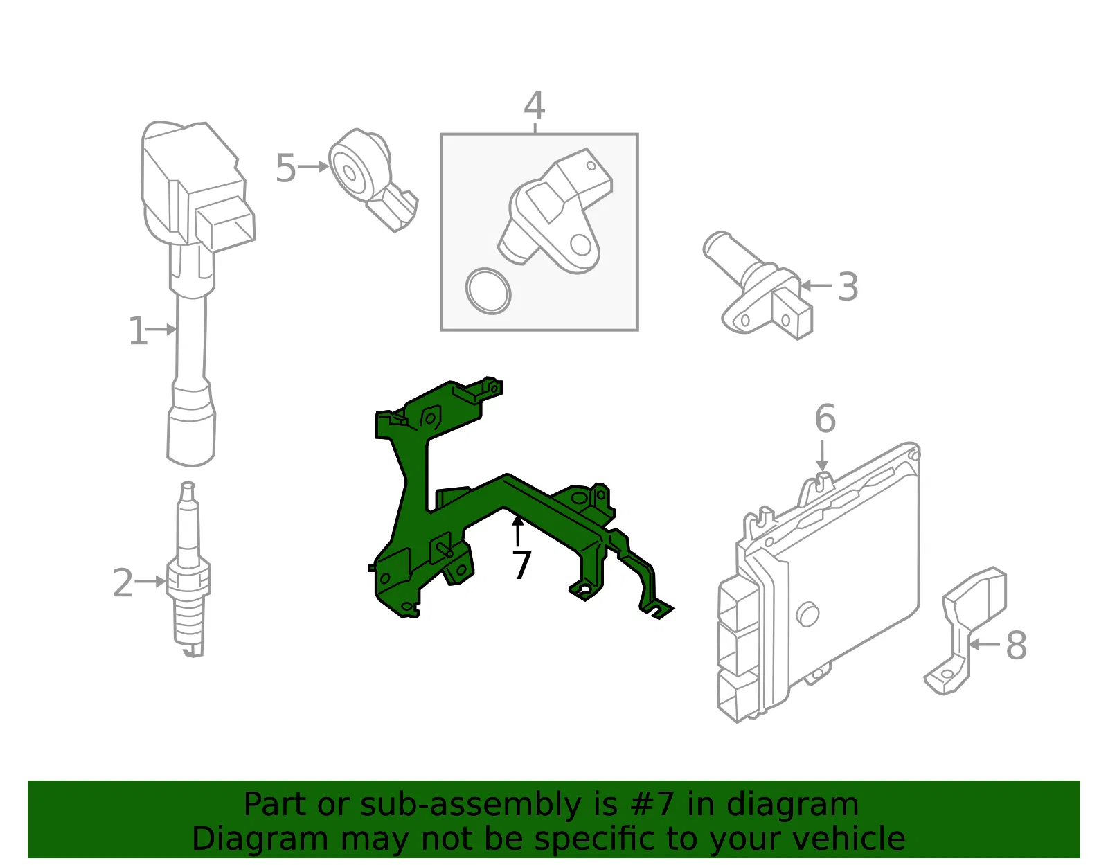 Engine Control Module (ECM) Bracket - Nissan (23714-9HP0A) - view 2