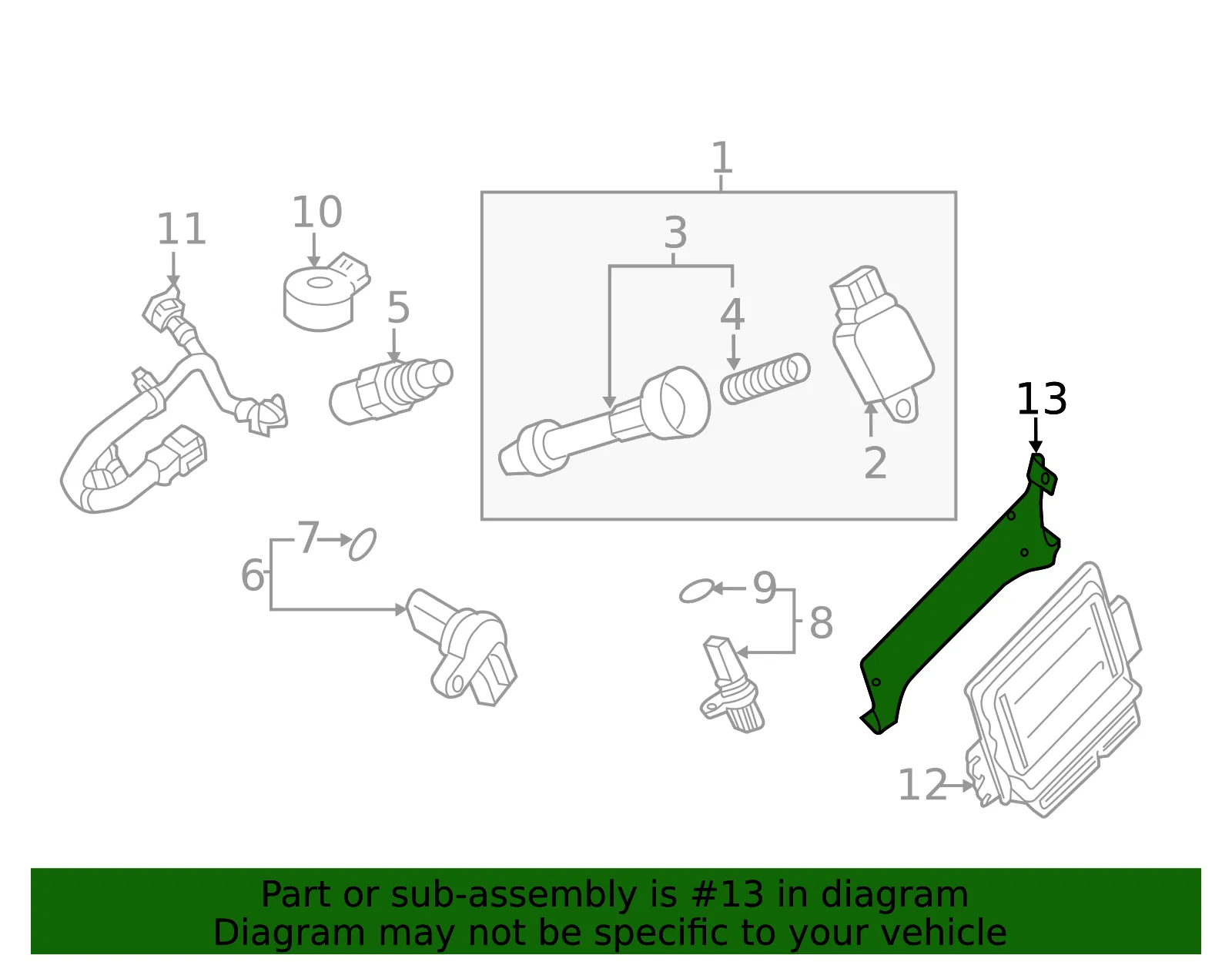Engine Control Module (ECM) Bracket - Nissan (23714-9JL0A) - view 2