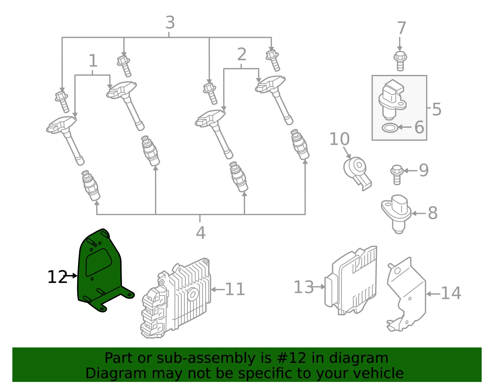 Engine Control Module (ECM) Bracket - Nissan (23714-EZ30A) - view 2