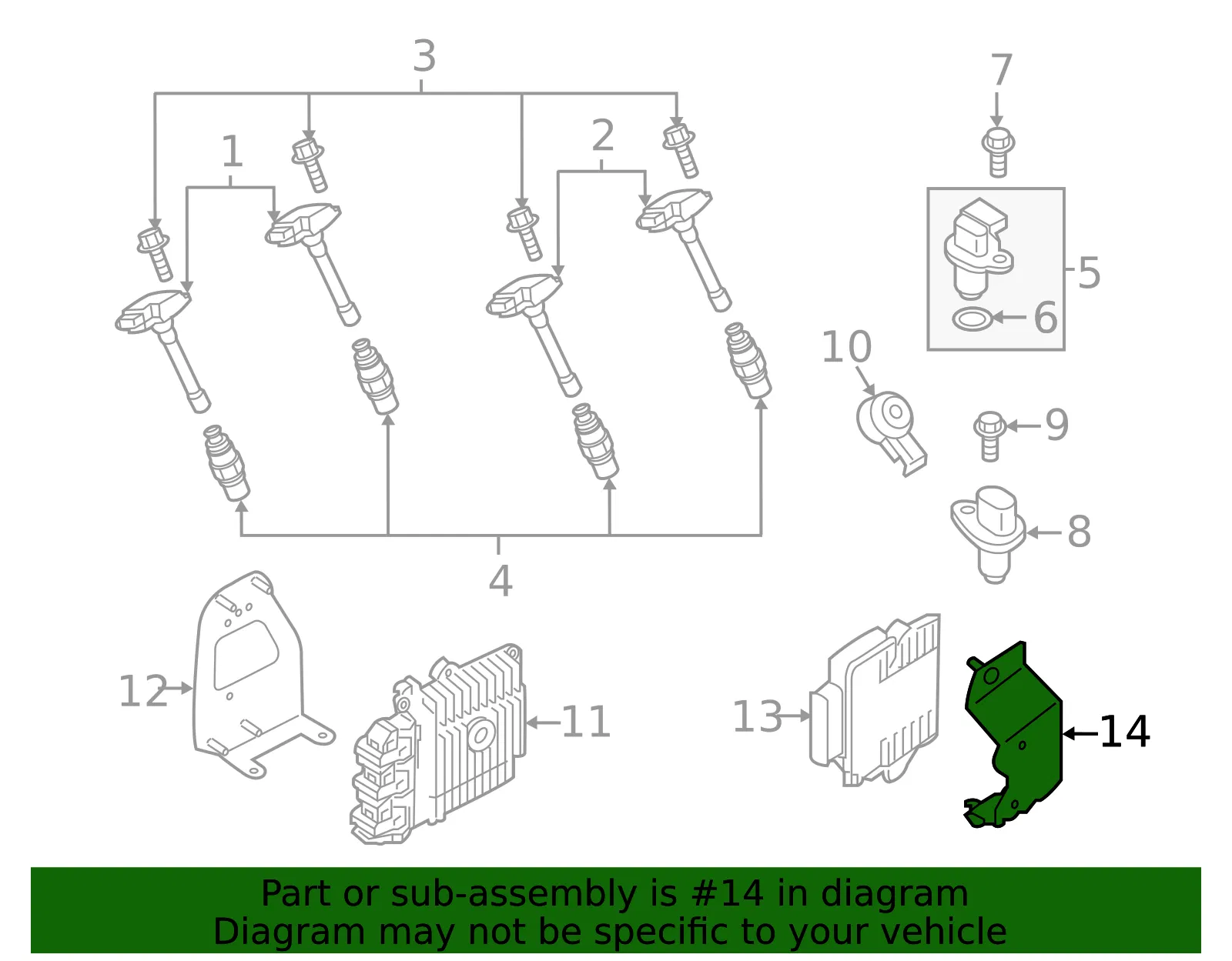 Engine Control Module (ECM) Bracket - Nissan (23714-EZ30B) - view 2