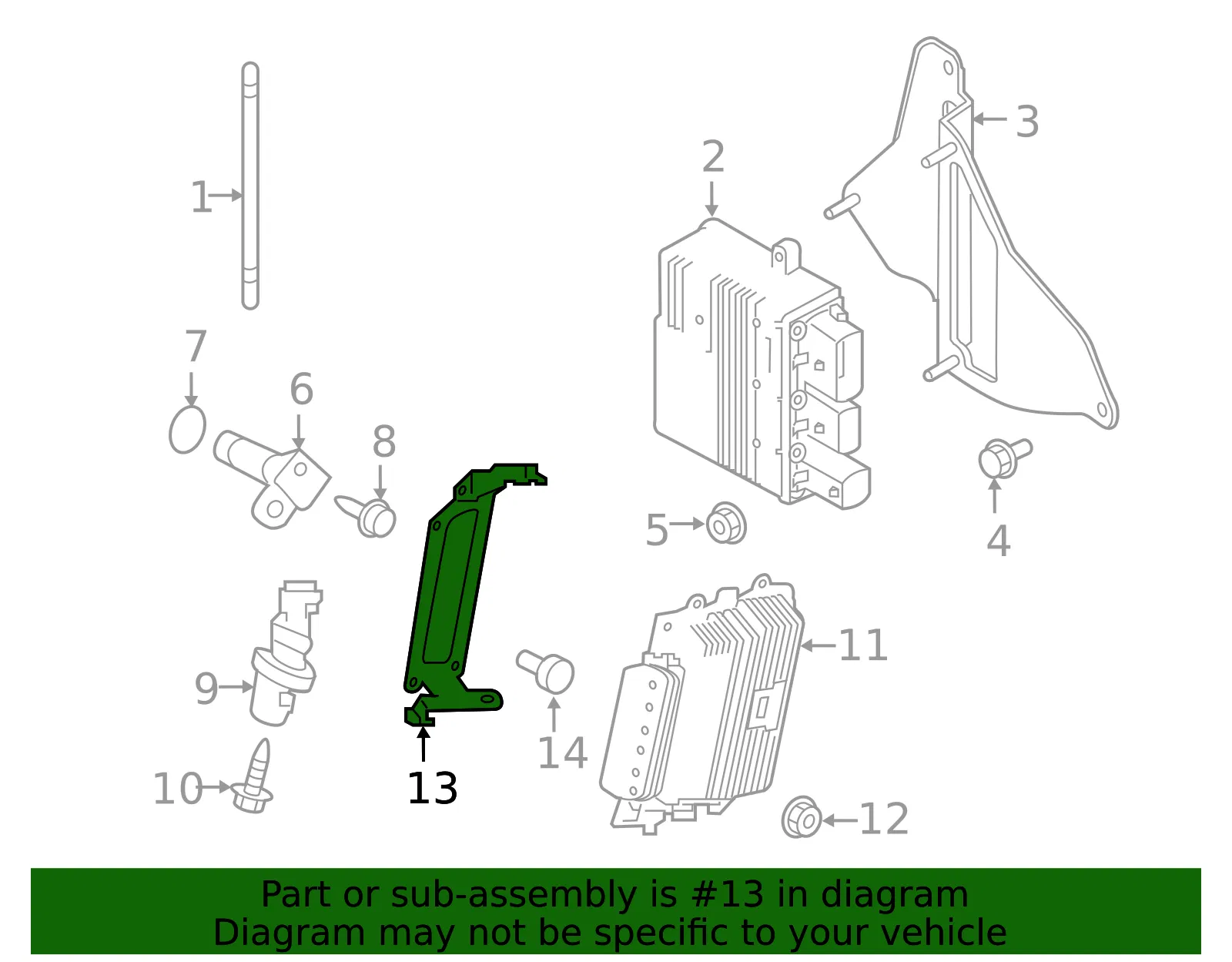 Engine Control Module (ECM) Bracket - Nissan (23714-EZ40A) - view 2