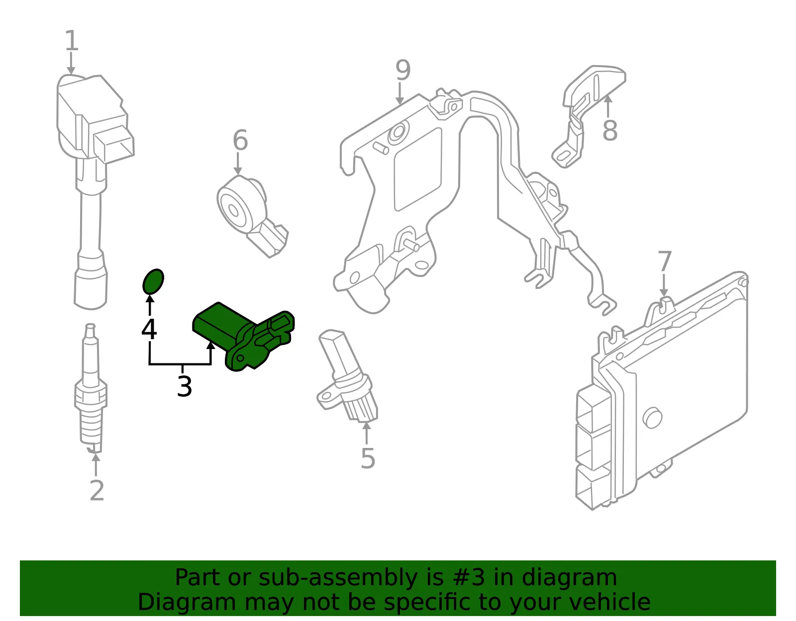 Camshaft Position Sensor - Nissan (23731-3JT7A) - view 2