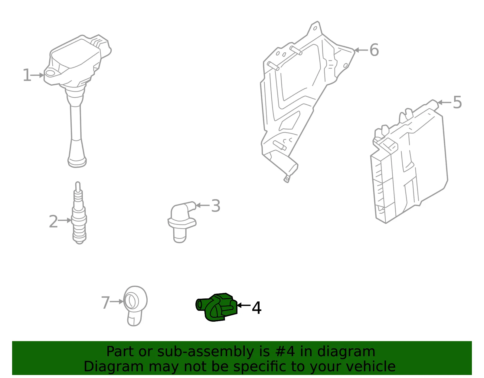 Crankshaft Position Sensor - Nissan (23731-6RC5B) - view 2