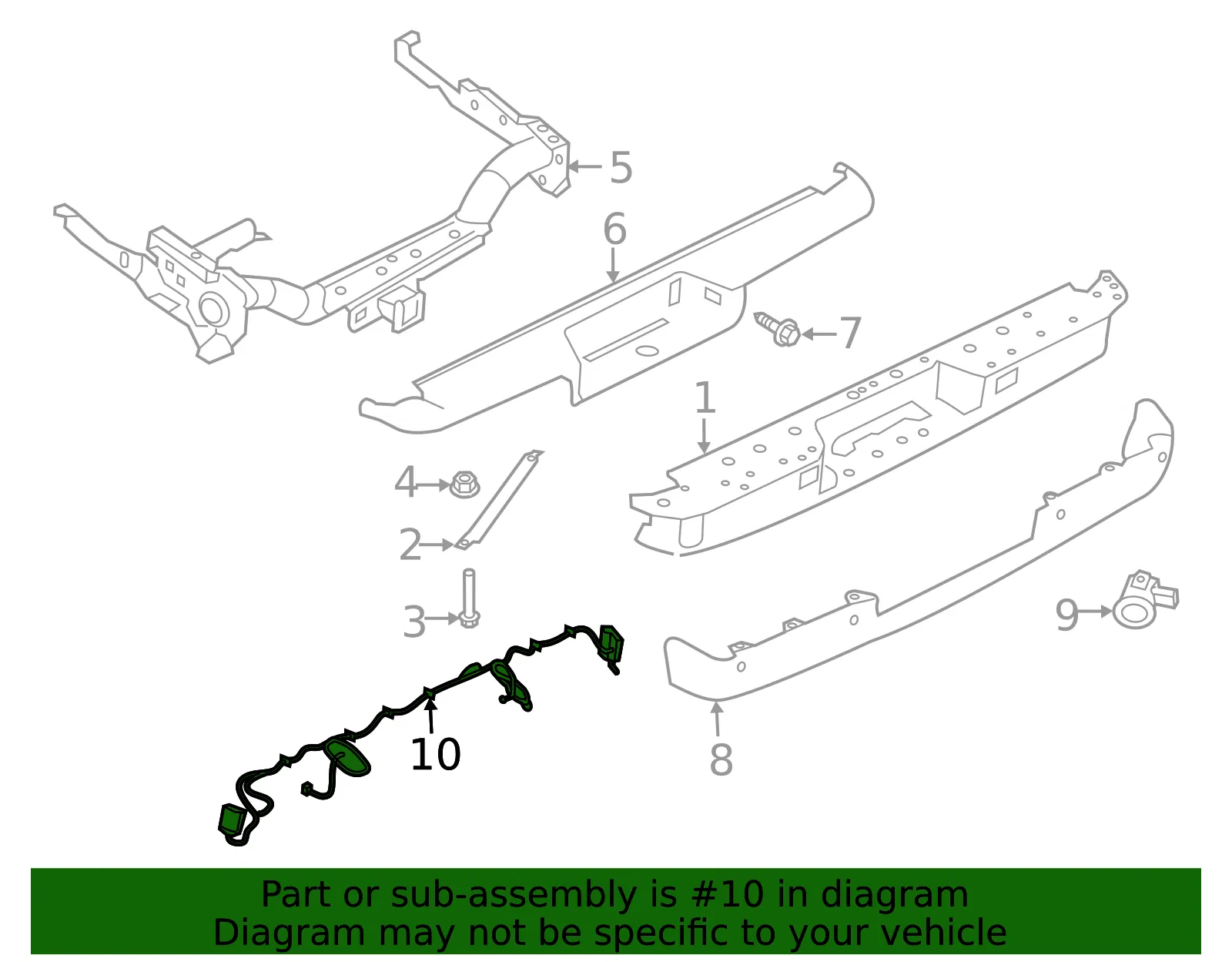 Parking Aid System Wiring Harness - Nissan (24015-9FS2A) - view 2