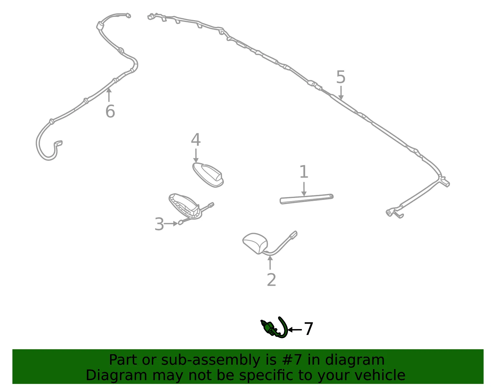Antenna Sub-Harness - Nissan (24058-3VY0A) - view 2