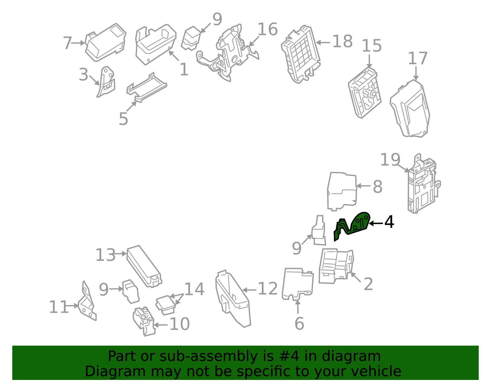 Relay Box Bracket - Driver's Side (LH) - Nissan (24388-1EA0B) - view 2