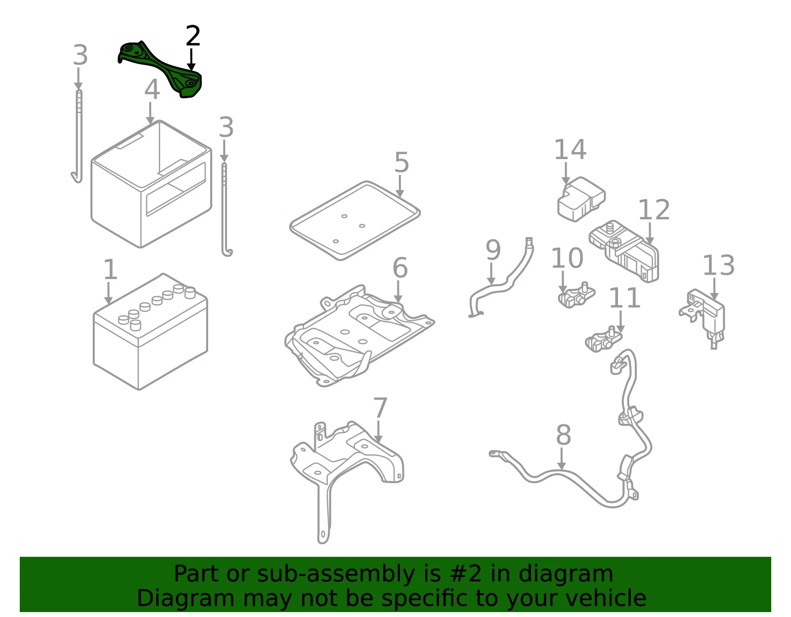 Battery Fix Frame - Nissan (24420-1AA0A) - view 2
