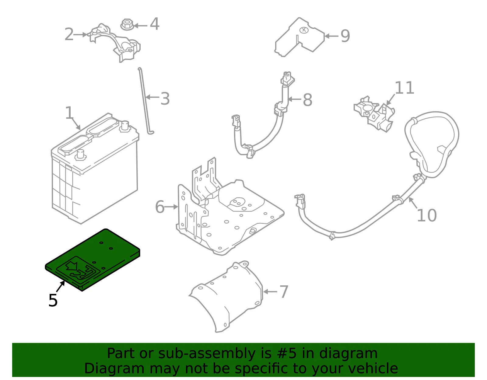 Battery Tray - Nissan (24428-EL00A) - view 3
