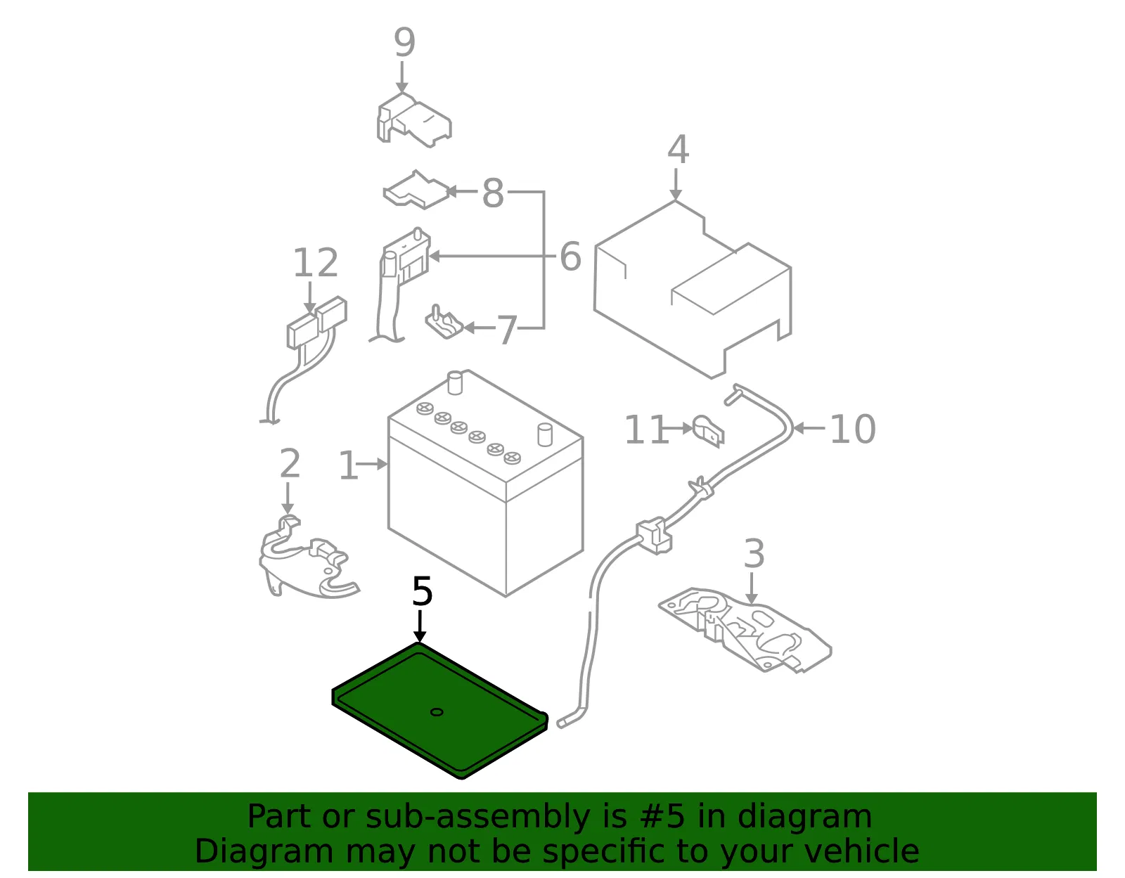 Battery Tray - Nissan (24428-EM30B) - view 2