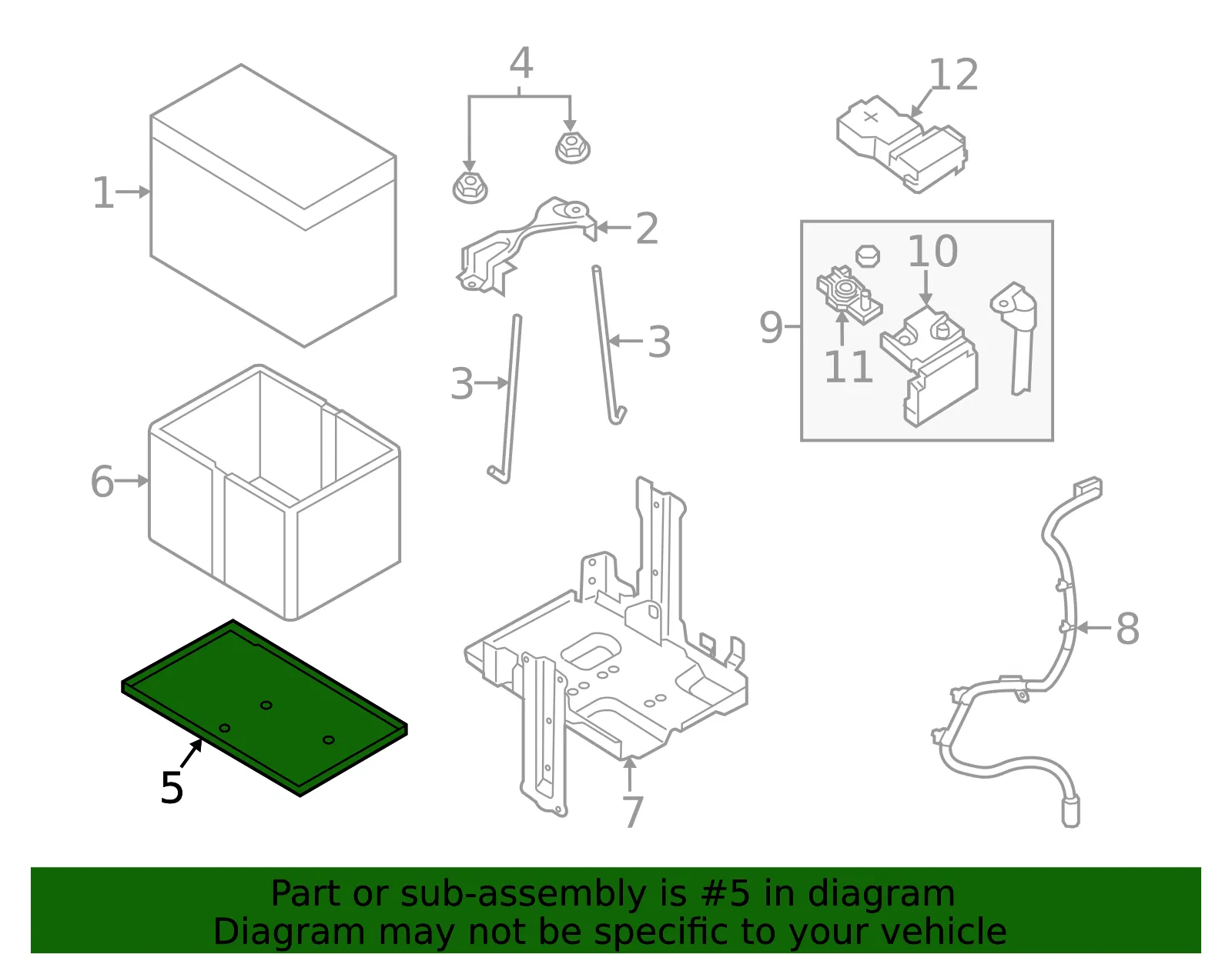 Battery Tray - Nissan (24428-JY00A) - view 2