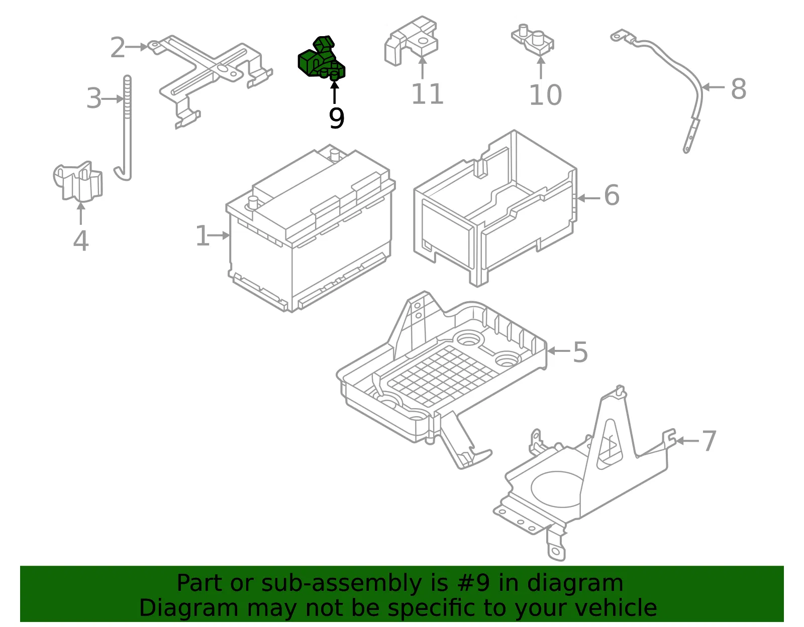 Battery Current Sensor - Nissan (244G0-7LT0A) - view 2