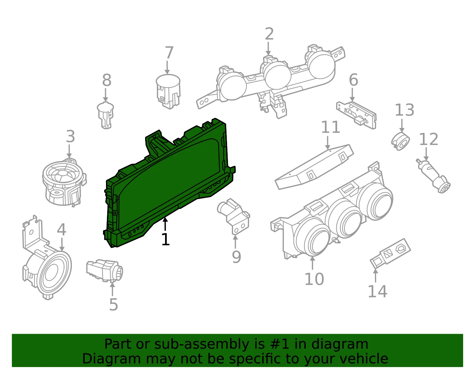 Inst Cluster - Nissan (24809-6GR0A) - view 2