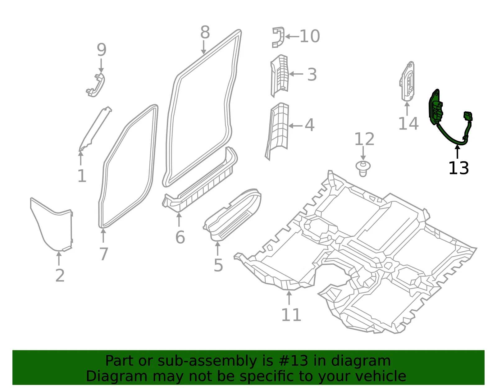 Lock Switch - Nissan (25140-9JB2A) - view 2